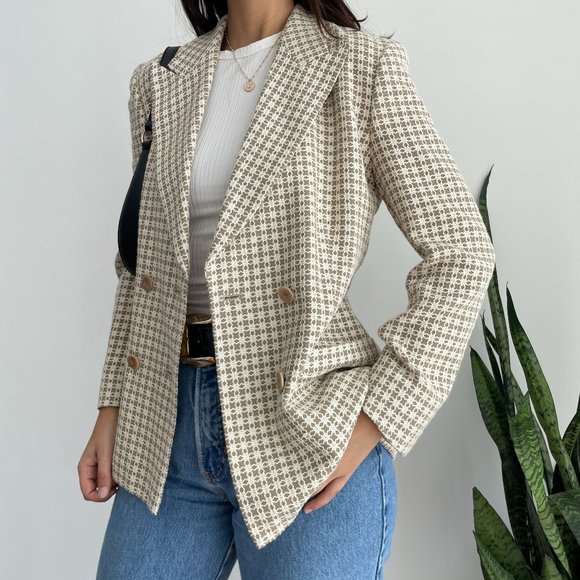 Vintage Escada double breasted front woven blazer jacket - Picture 3 of 11
